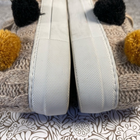 Joshua Sanders tan Wool Blend Pom Pom Slip On Sneakers - Picture 9 of 15